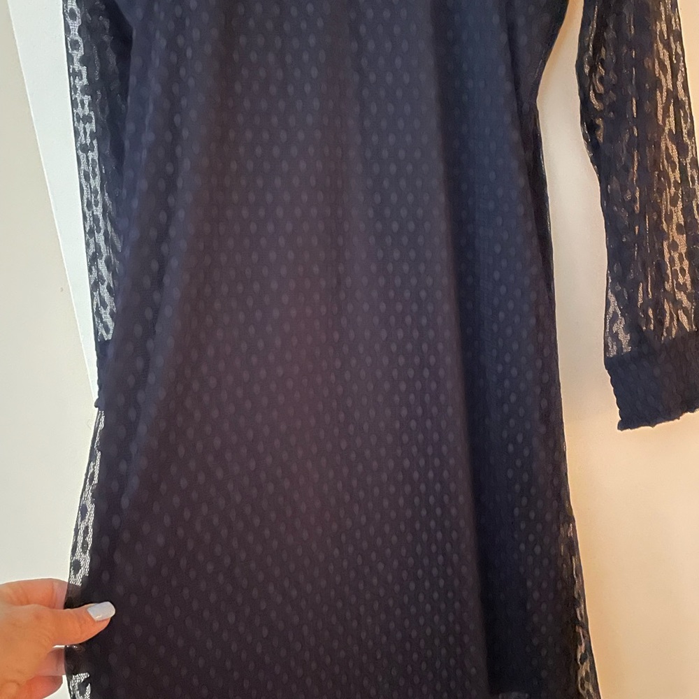 Navy blue knee length dress